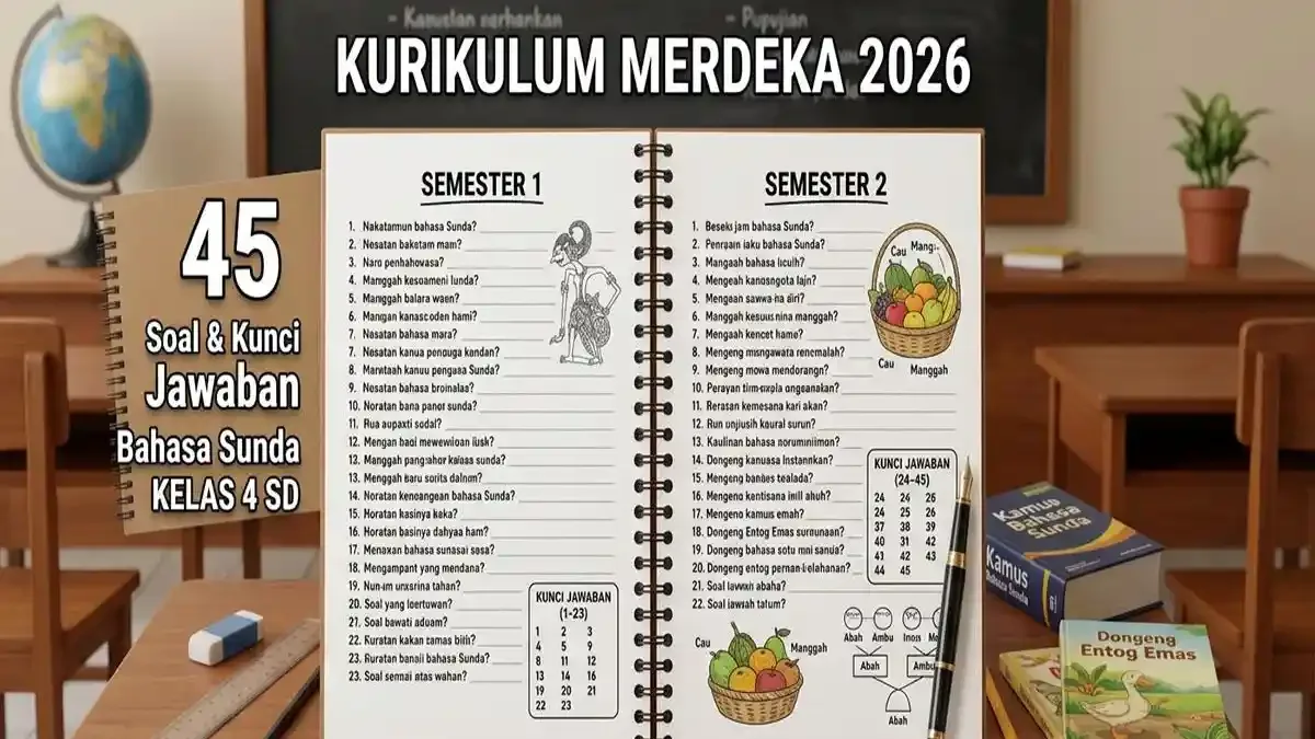 45 Soal Bahasa Sunda Kelas 4 Semester 1-2 Kurikulum Merdeka 2026