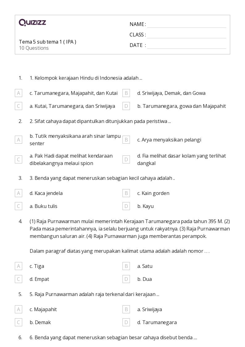 Ini Dia Contoh Soal Buku Tema 5 Kelas 4 Sub Tema 1 Yang Wajib Kamu Pahami 2026