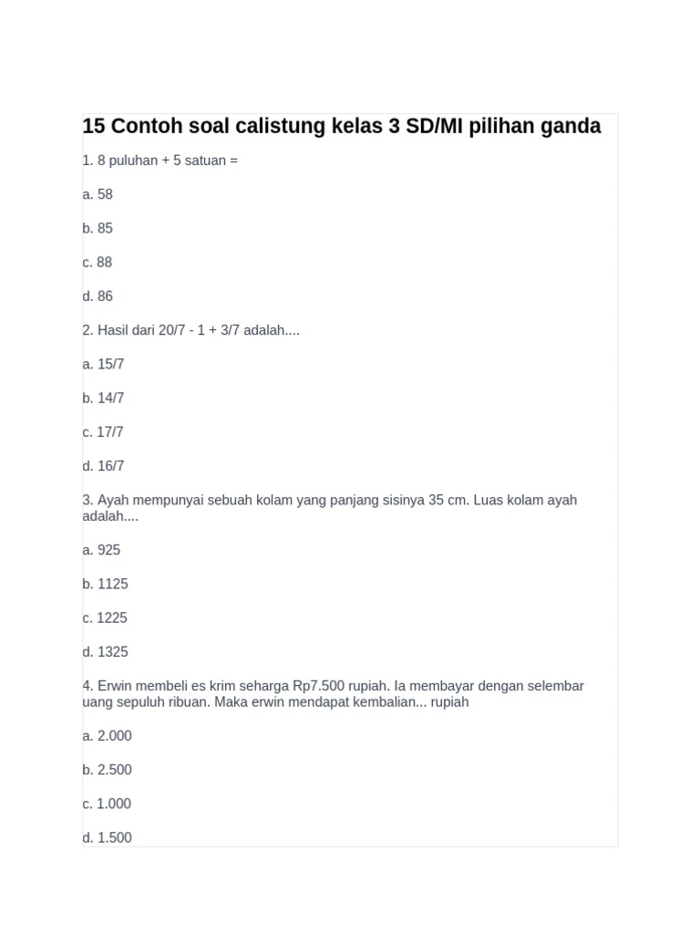 TERUNGKAP! Rahasia Sukses Latihan Soal Calistung SD Kelas 4 Tahun 2026 untuk Raih Nilai Sempurna