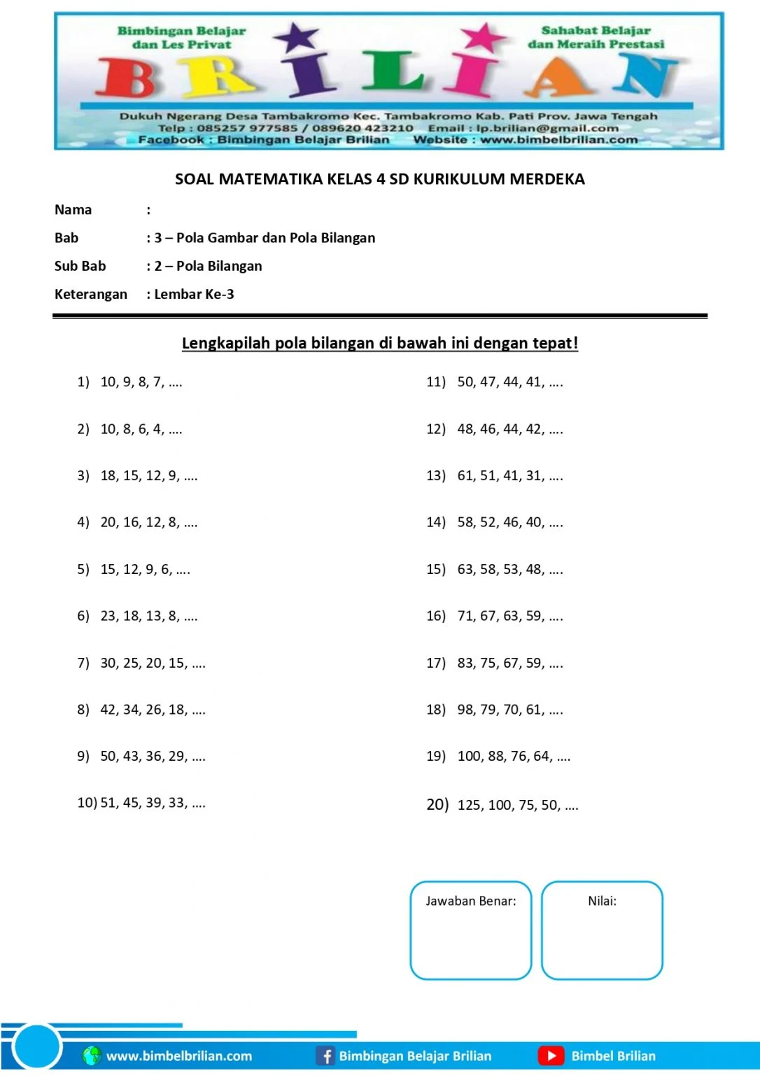Ternyata Ini 5 Contoh Soal C1 sampai C6 Matematika SD Kelas 4 OSNK 2026