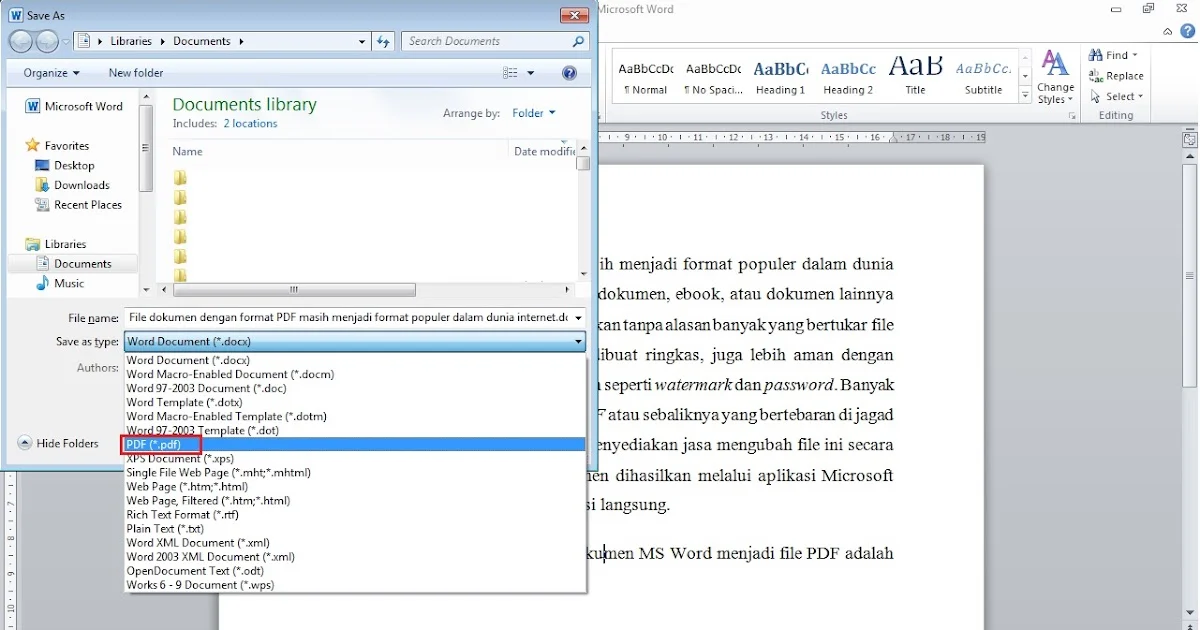 Ternyata Ini Cara Mengubah Dokumen Word Menjadi Dokument PDF Paling Mudah