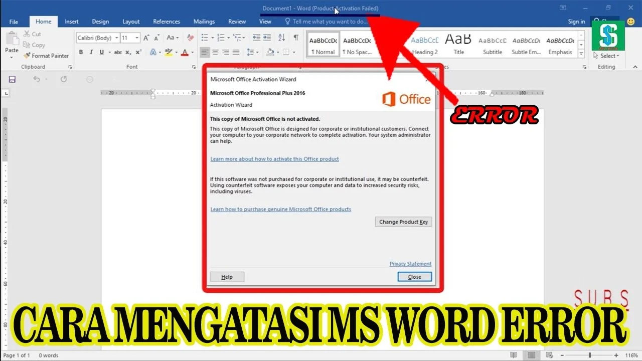 Cara Memperbaiki Microsoft Word Product Activation Failed 2010 IYYCYC