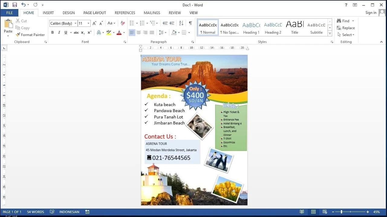 Belajar Ilmu Grafis Cara Membuat Brosur Di Microsoft Word 2007 - Free Belajar Ilmu Grafis Cara Membuat Brosur Di Microsoft Word 2007 - Free