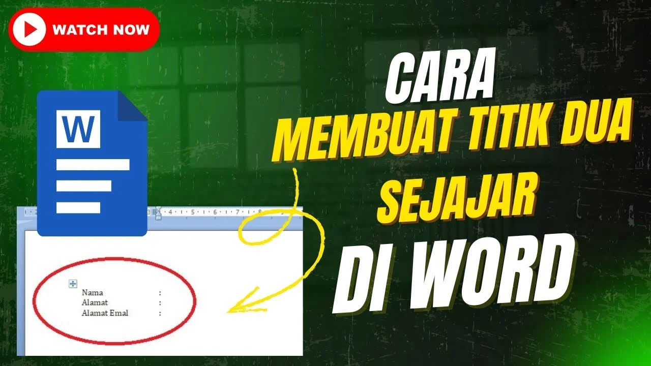Cara membuat titik dua sejajar di word - YouTube
