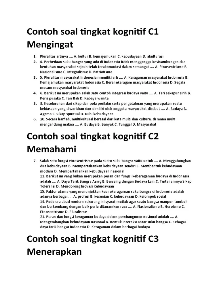 Tingkat Kognitif Teori Taksonomi Bloom Penerapannya Executive