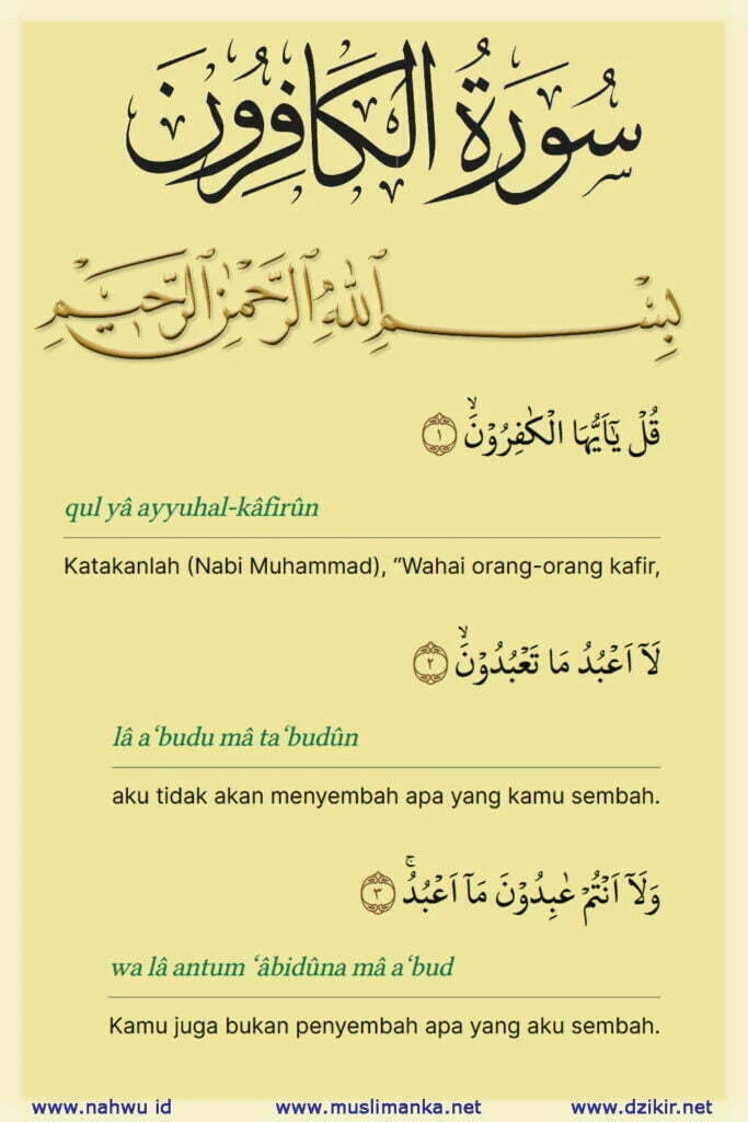 Surat Al Kafirun Artinya Surat Al Kafirun dan Artinya dalam Bahasa