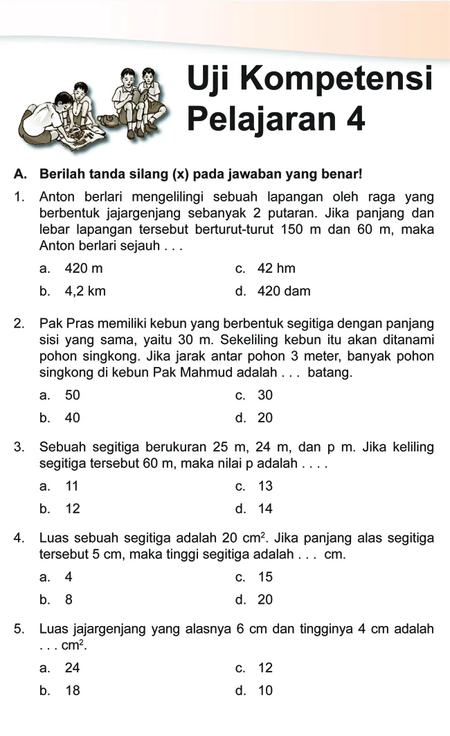 Kumpulan Soal Matematika Soal Ulangan Harian Matematika Kelas 4 SD Bab Kumpulan Soal Matematika Soal Ulangan Harian Matematika Kelas 4 SD Bab