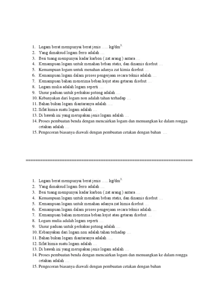 5 Rahasia Sukses Ujian: Contoh Soal Pengetahuan Logam Kelas 10 Semester 2 yang Jarang Diketahui