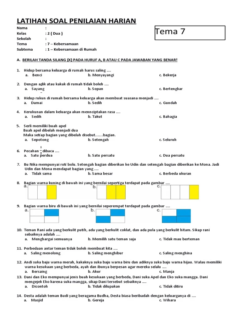 7 Contoh Soal Kelas 2 SD Tema 7 Subtema 1 yang Ternyata Sering Muncul di Ujian, Wajib Tahu Sebelum Terlambat!