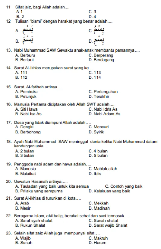 Kumpulan Soal Agama Katolik Kelas 4 Terbaru 2026 Lengkap dengan Kunci Jawaban UTS UAS Ulangan