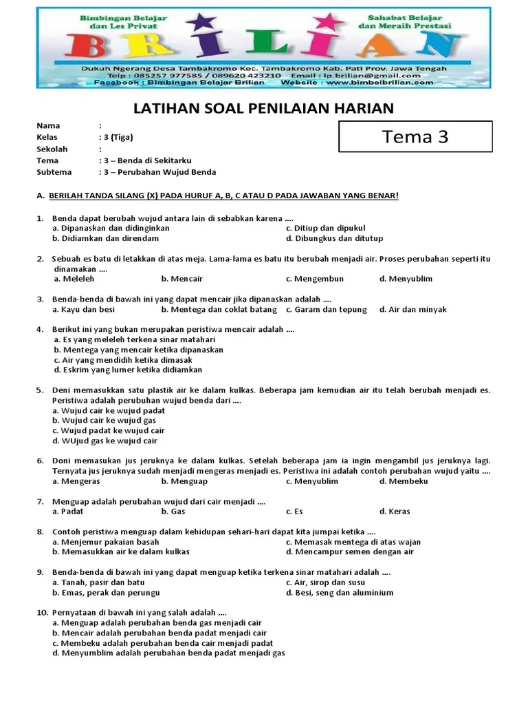 Kumpulan Soal Kelas 3 SD Tema 3 Terbaru 2026 Lengkap dengan Kunci Jawaban Aktivitas 6 yang Wajib Dipelajari
