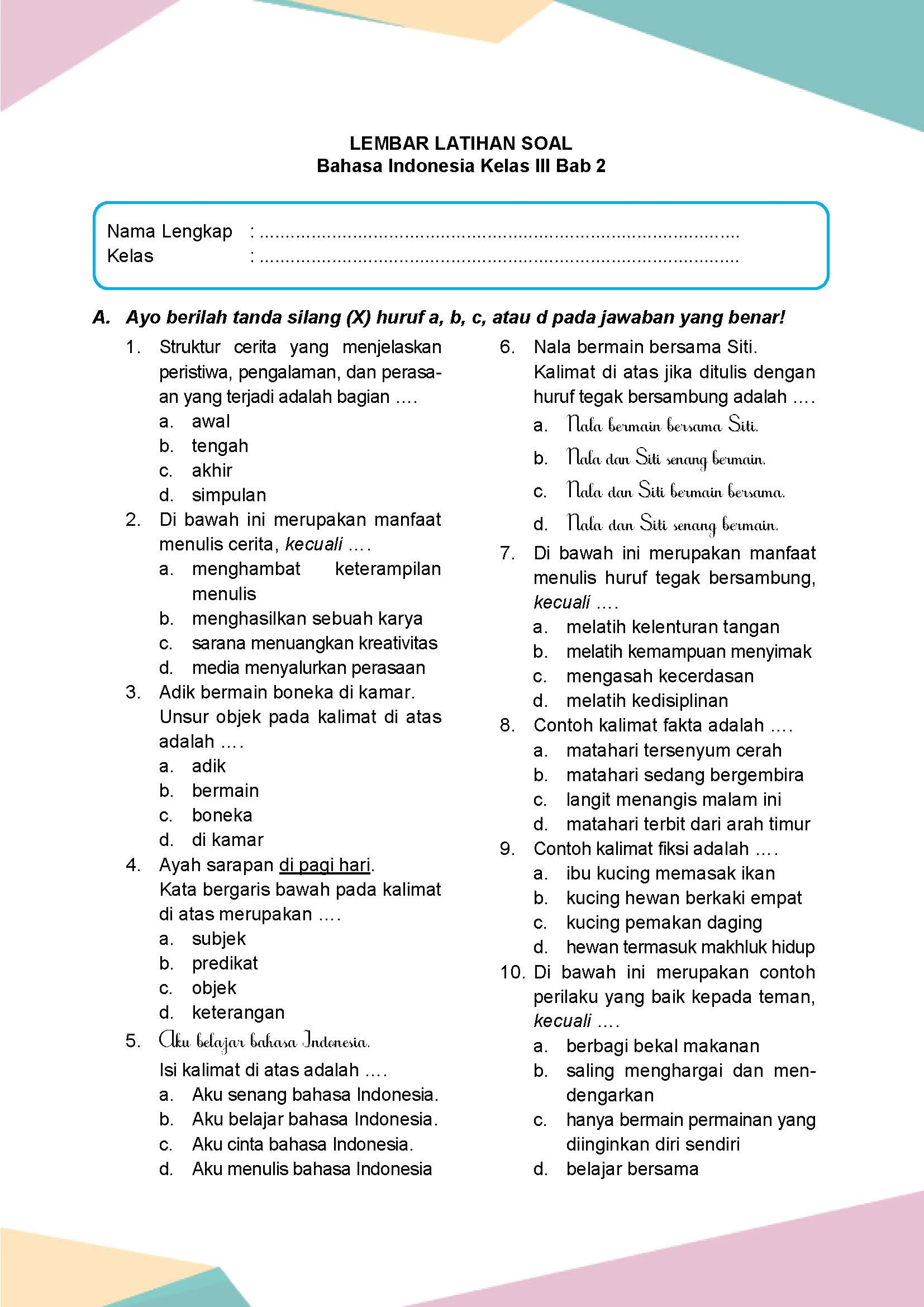 Penting Diketahui Kumpulan Soal Kelas 3 Semester 2 Bahasa Indonesia Bab Pengalaman PTS