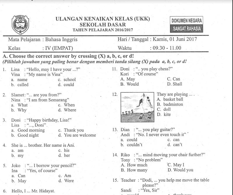 Rahasia Bilqis Masuk SMP Elite Cek kumpilan soal siswa berprestasi kelas 4 bahasa inggris