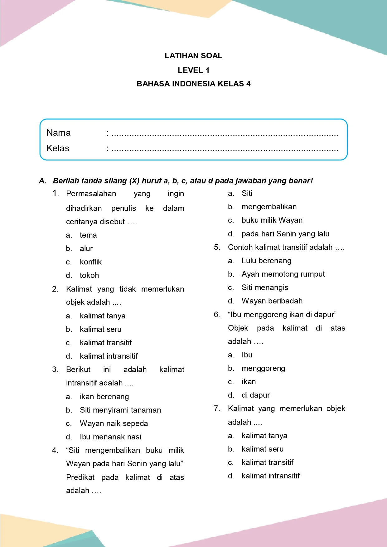 Terbukti Efektif Kumpulan Soal Bahasa Indonesia Kelas 4 Kurikulum 13 Persiapan Ujian Akhir