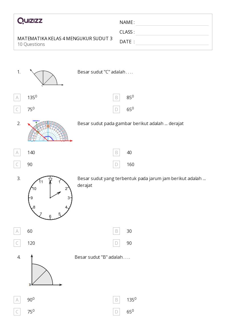 Ternyata Ini Kumpulam Soal Matematika Kelas 4 SD Materi Sudut yang Wajib Kamu Tahu