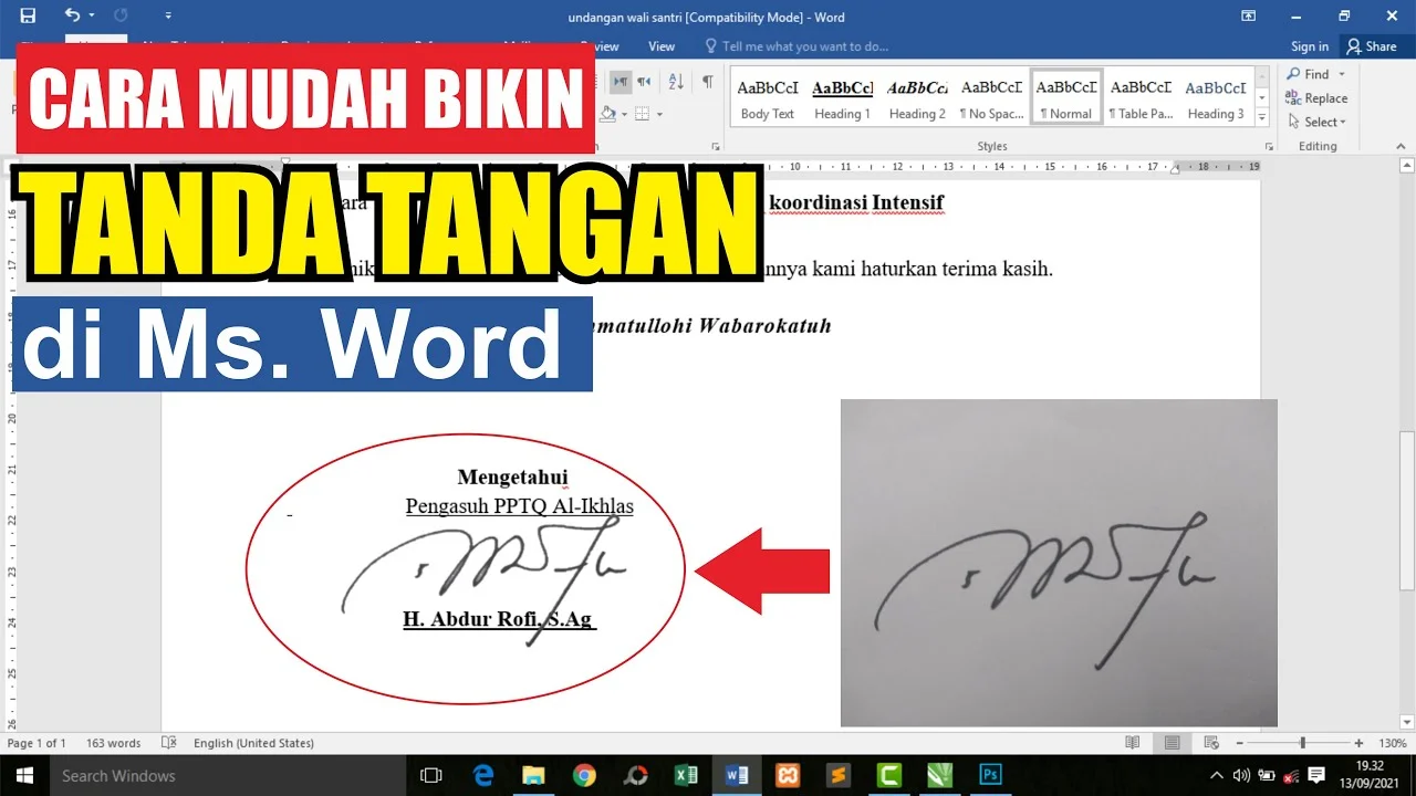 Buat Tanda Tangan Di Word - Image to u
