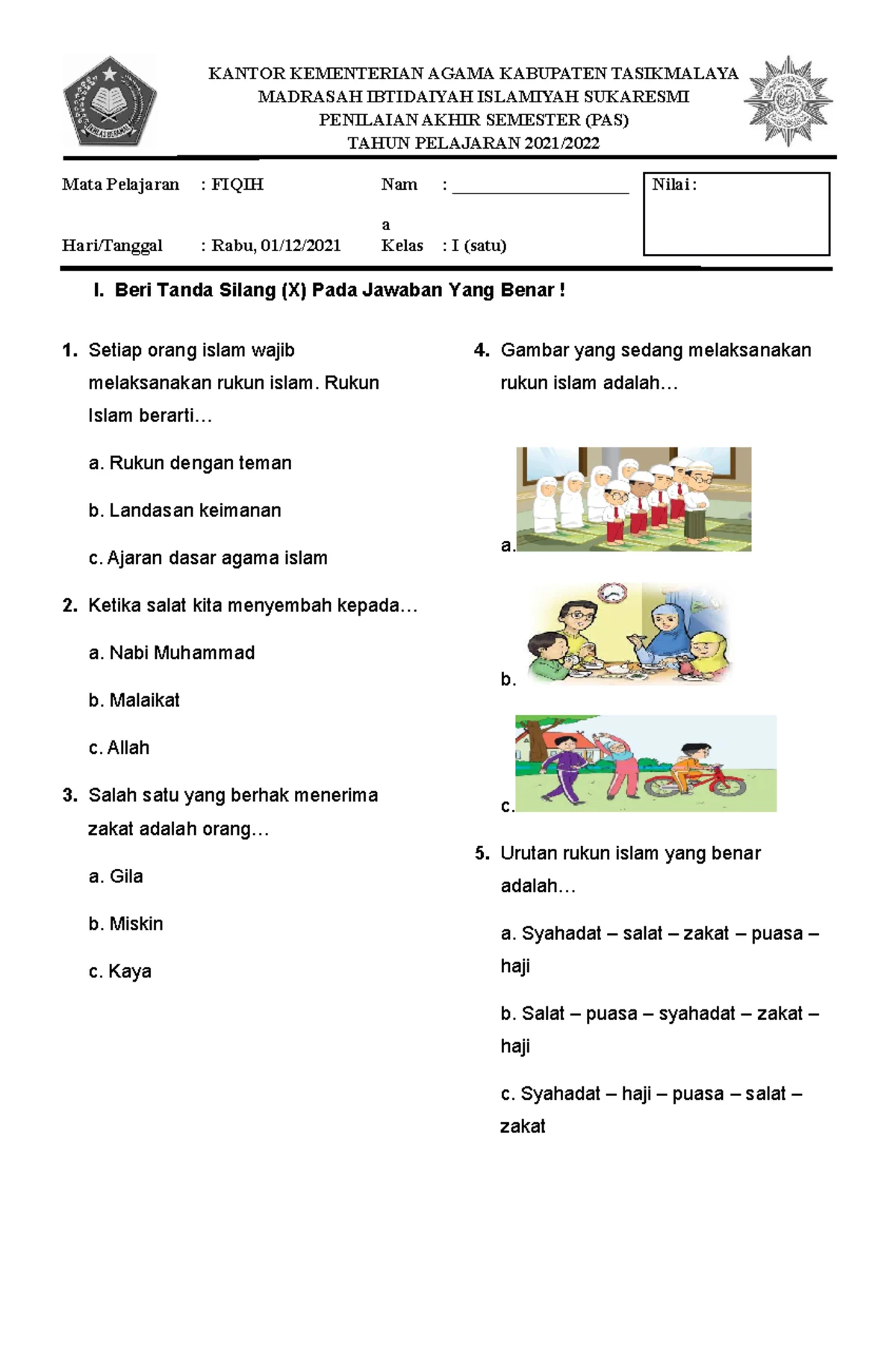 Wajib Tahu Contoh Soal Kelas 1 Ujian Akhir Semester Genap Agar Anak Siap Sebelum Terlambat