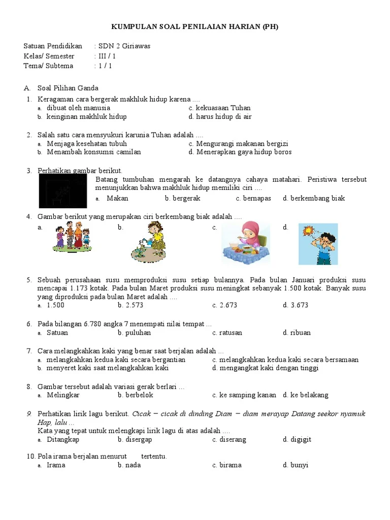KUMPULAN SOAL Kelas 3 PDF KUMPULAN SOAL Kelas 3 PDF