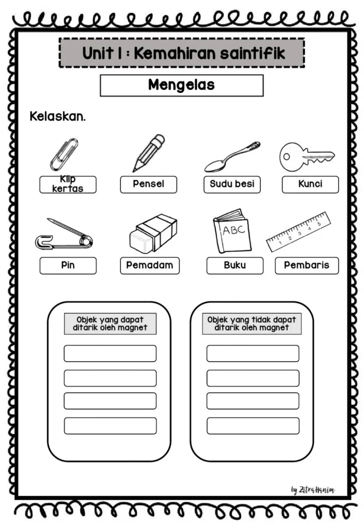 Lembaran Kerja Sains Tahun 1 Magnet : Anak Saya Bijak Best Modul Ni Mak ...