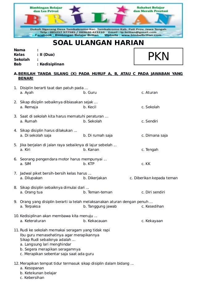 Rahasia Lulus Nilai Sempurna dengan Bocoran Soal UAS Semester 2 Kelas 3 SD PKN Terbaru Rahasia Lulus Nilai Sempurna dengan Bocoran Soal UAS Semester 2 Kelas 3 SD PKN Terbaru